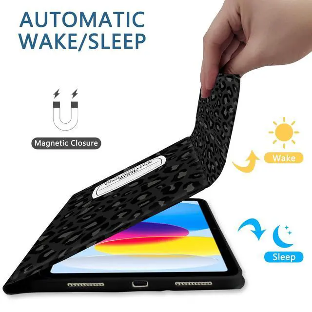 Alt view image 5 of 5 - TopPerfekt for iPad Pro 11" 4th/3rd/2nd/1st Gen (2022/2021/2020/2018) Keyboard Case, (Rechargeable,Magnetically Absorbent), Support 2nd Gen Pencil Holder Wireless Charge -Notebook Leopard BlackGrey