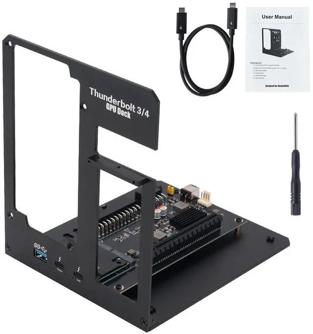 Main image of Maskedfish Thunderbolt 3/4 eGPU Enclosure Compatible with USB4 40Gbps PD 85W Charging External GPU Dock Compatible with NVIDIA/AMD Graphics Cards on Win 10/11 Linux System, ATX Power Supply (MK-L19)