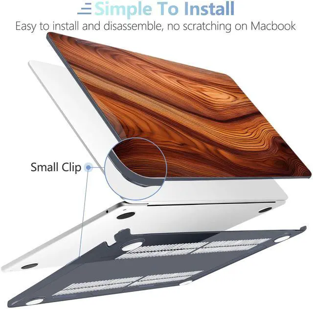 Alt view image 5 of 5 - MEEgoodo Case for MacBook Air 15 inch M4/M3/M2 2025 2024 2023, Case Fit Model (A3241/A3114/A2941) for MacBook Air 15-inch, Laptop with Keyboard & Camera Cover & OTG Adapter, Tree Rings