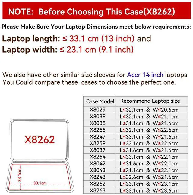 Alt view image 2 of 5 - Smatree Hard EVA Protective Sleeve Case Compatible for 14 inch Acer ConceptD 3 Laptop - CN314-72-53F0 Laptop, Waterproof and Anti-Shock Bag (X8262)