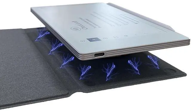 Alt view image 3 of 5 - ZhaoCo Fabric Magnetic Case for Remarkable Paper Pro Move (7.3" Paper Tablet), Slim Lightweight Book Folio Protective Cover - Green