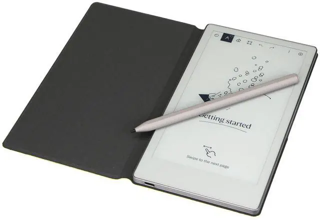 Alt view image 5 of 5 - ZhaoCo Fabric Magnetic Case for Remarkable Paper Pro Move (7.3" Paper Tablet), Slim Lightweight Book Folio Protective Cover - Green