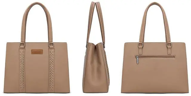 Alt view image 5 of 5 - Wrangler Whipstitch Tote Bag for Women Fall Purses and Handbags Double Compartment Work Medium Size Khaki WG387-8119KH