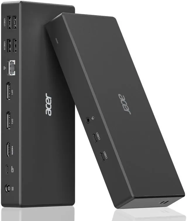 Main image of Acer Docking Station, 11-in-1 Laptop Docking Station 4K@60Hz for 3 Monitors with 2x DisplayPort+HDMI, Ethernet, 5Gbps Data, Audio, 135W Power, USBC Dock Compatible with Acer, Dell, MacBook Air/Pro, HP