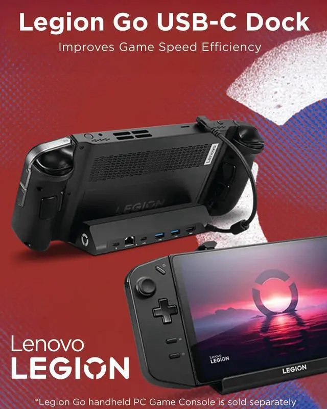 Alt view image 3 of 5 - Legion Go USB-C Hub Dock for Legion Go  6-in-1 Dock, Port Expansion, Charging, Video, Ethernet Support