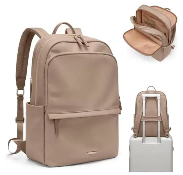 Main image of GOLF SUPAGS Women Laptop Backpack Casual Daypack for Work Travel College Backpack Purse Fits 15.6 Inch Notebook (Champagne)