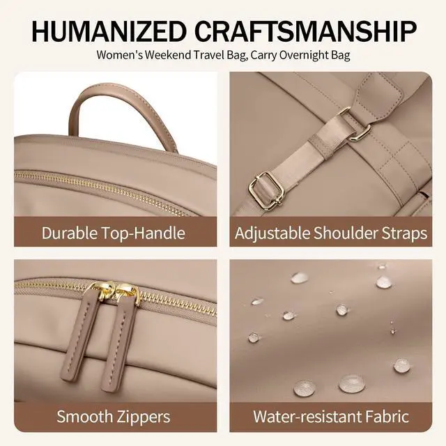 Alt view image 4 of 5 - GOLF SUPAGS Women Laptop Backpack Casual Daypack for Work Travel College Backpack Purse Fits 15.6 Inch Notebook (Champagne)