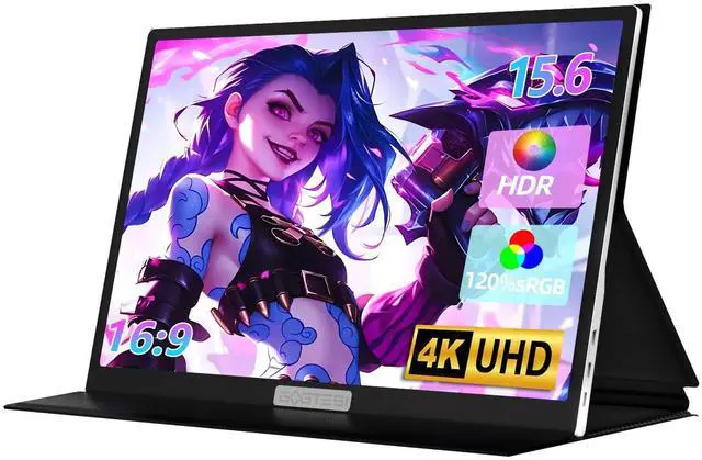 Main image of gogtesi 15.6 Inch 4K UHD Portable Gaming Monitor 130% sRGB Lightweight Metal Touchscreen with Type-C Mini HDMI Travel Monitor for Laptop, PC, Mac, PS4/5, Switch
