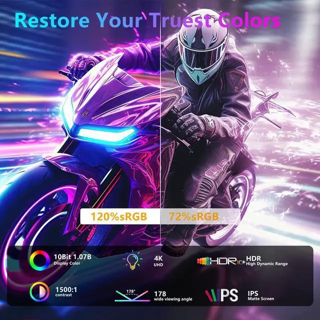 Alt view image 2 of 5 - gogtesi 15.6 Inch 4K UHD Portable Gaming Monitor 130% sRGB Lightweight Metal Touchscreen with Type-C Mini HDMI Travel Monitor for Laptop, PC, Mac, PS4/5, Switch