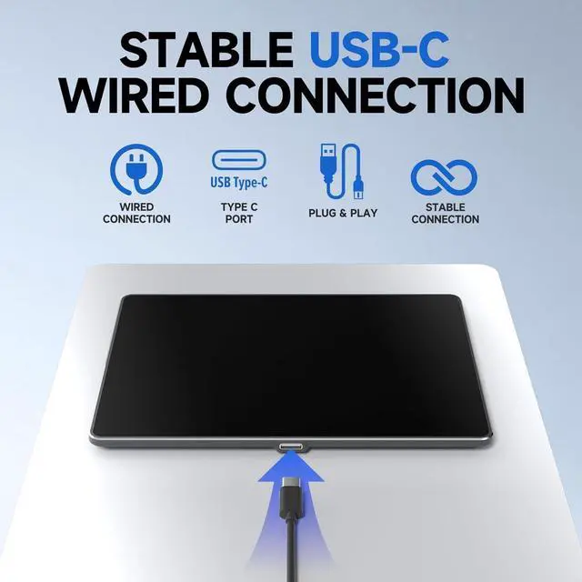 Alt view image 3 of 5 - Homiguar Wired Trackpad for Windows 10/11, Portable Multi-Touch High-Precision Touchpad Mouse with Multi-Gesture, Ultra-Slim Design, Compatibility for PC, Laptop & Computers (Black)