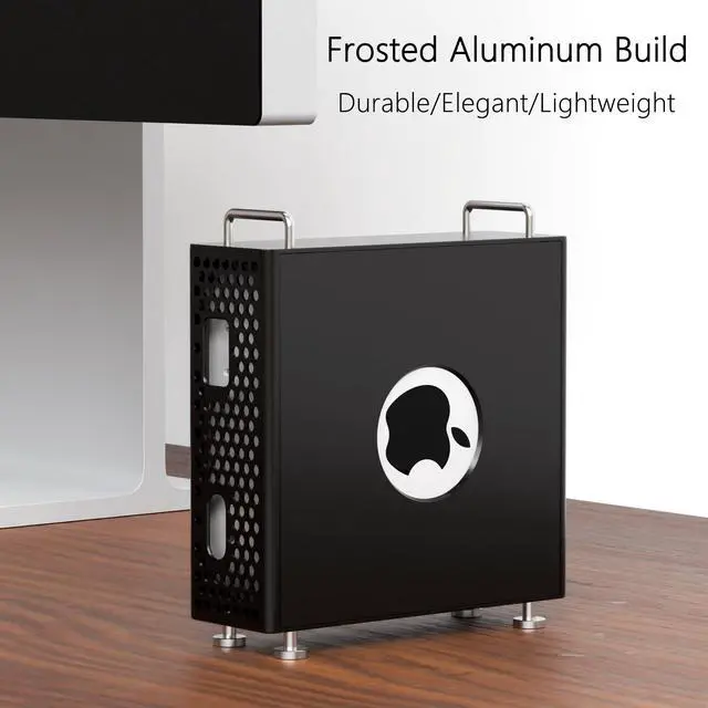 Alt view image 3 of 5 - HOOSEEYRD Mac mini M4 Case, Accessories for Mac mini M4 Pro -Stand Enclosure, Aluminum Alloy Material, Improved Heat Dissipation, Easy Access to All Ports(Black)