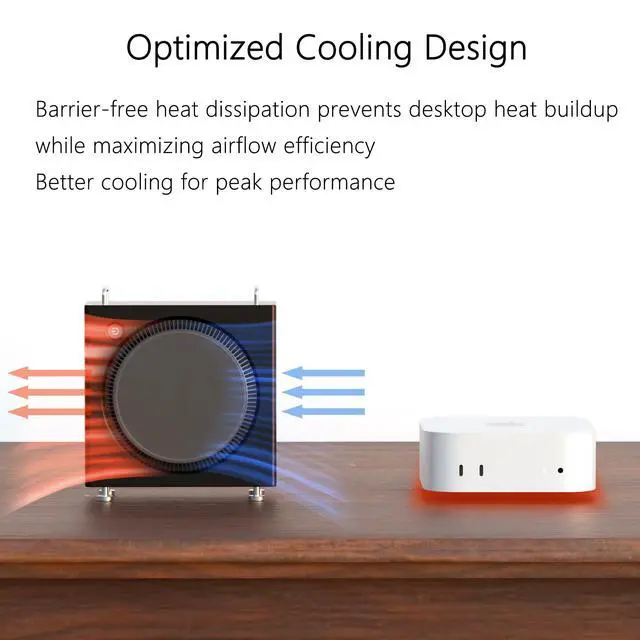 Alt view image 5 of 5 - HOOSEEYRD Mac mini M4 Case, Accessories for Mac mini M4 Pro -Stand Enclosure, Aluminum Alloy Material, Improved Heat Dissipation, Easy Access to All Ports(Black)