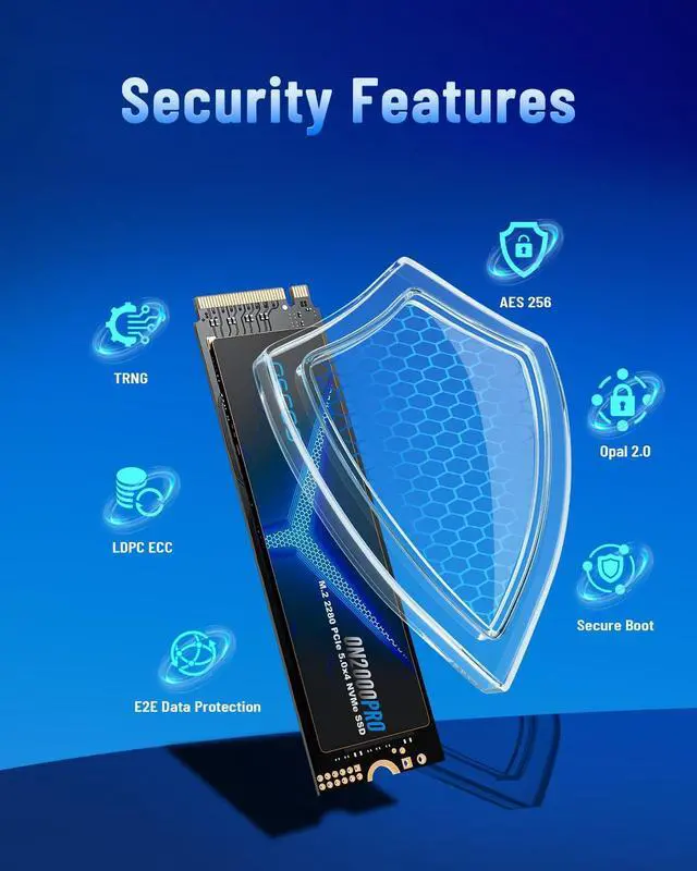 Alt view image 5 of 5 - OSCOO 2TB NVMe Gen 5.0 SSD,Up 14,000MB/s,3D TLC NAND, DRAM Cache, M.2 NVMe PCIe 2280 Gen5x4 SSD for AI Applications,Gaming,PS5,Laptop,Heavy-Duty Workstations with Graphene-Copper Pad Thermal Solution