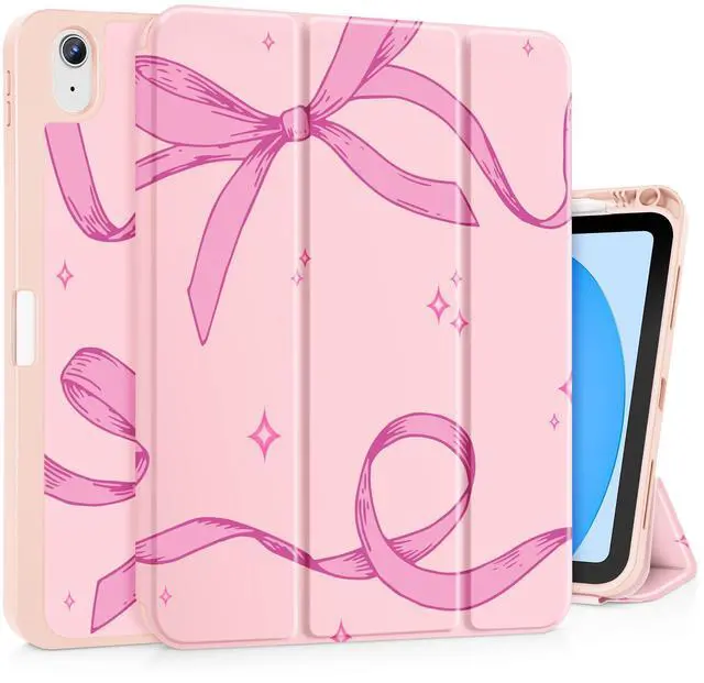 Main image of Tuiklol Case for iPad 11 inch (A16 Chip) 2025 Generation 11th / iPad 10.9 inch 2022 10th Gen,Slim Stand Hard Case Pencil Holder with TPU Back Cover & Trifold Stand & Auto Wake/Sleep,Bow-C289