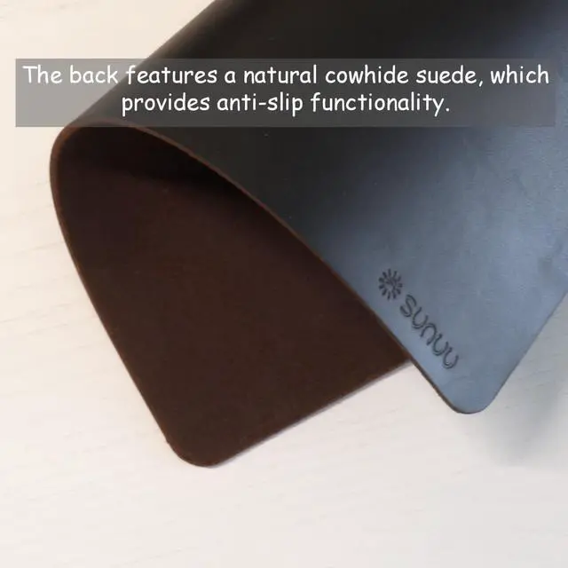 Alt view image 4 of 5 - Mouse Pad-Premium Full Grain Genuine Leather (Vintage Black)