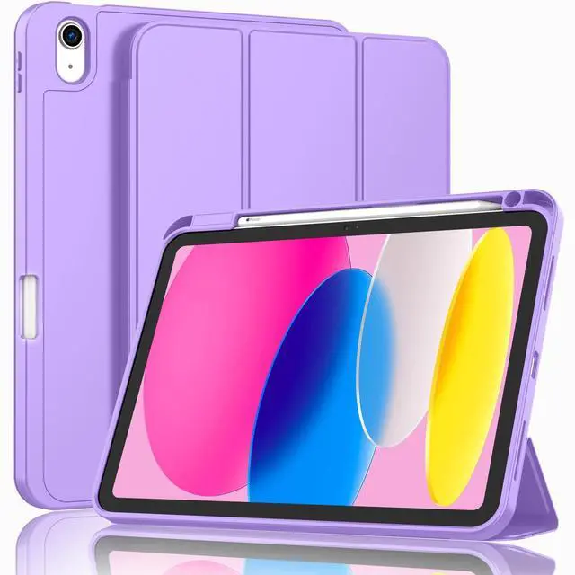 Main image of ZryXal iPad (A16) Case/iPad 10th Generation Case [11-Inch 2025/10.9 Inch 2022] with Pencil Holder, Smart Cover with Soft TPU Back [Support Auto Wake/Sleep] (Violet)