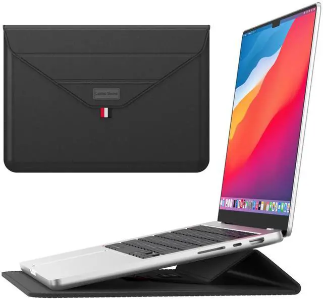 Main image of Gyanm 15.6 Inches 2 in 1 Laptop Sleeve Case with Stand,Laptop Case for MacBook Air/Pro/Dell/HP/Lenovo/Asus Notebook, Slim 15-16" Lightweight Computer Sleeve Bag for Women Men (Black, 15-15.6 Inch)