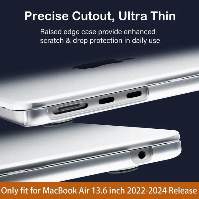 Alt view image 4 of 5 - CISSOOK MacBook Air 15.3" Case - Compatible with M2 & M3 Chip Models, Slim & Durable Hard Shell Cover, Matte Clear