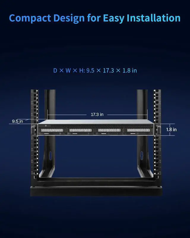 Alt view image 3 of 5 - TERRAMASTER D4-320U Hard Drive Enclosure - 4Bay 1U Rack Mount USB 3.2 Gen2 10Gbps Type-C External USB Storage Compact Chassis Hot Swappable Plug and Play (Diskless)