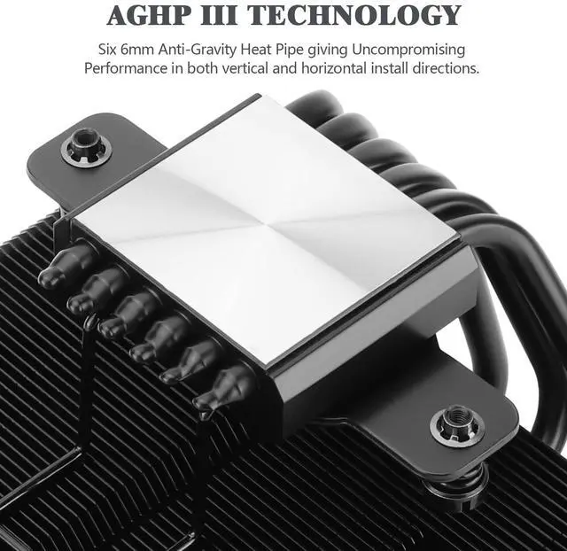 Alt view image 2 of 5 - Thermalright SI-100 Black CPU Air Cooler, 6×6mm Heat Pipes, TL-E12B PWM Quiet Fan CPU Cooler with S-FDB V2.0 Bearing, AGHP 3.0 Technology, for AMD AM4 AM5/Intel 1150/1151/1200/1700/2066/1851