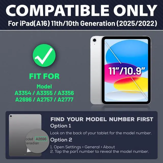 Alt view image 2 of 5 - KAIJIAbox Case for iPad (A16) 11th/10th Generation 2025/2022 11/10.9, Heavy Duty Shockproof Case with 360 Rotating Magnetic Stand, Detachable Magnetic Cover, Auto Sleep/Wake, Wine red