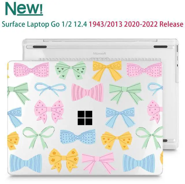 Alt view image 3 of 5 - Lepeoac Compatible with 12.4 inch Microsoft Surface Laptop Go 3 Go 2 Go 1 Models: 1943 20132023 2022 2020 Release, Plastic Hard Shell Case with Keyboard Cover & Screen Protector, Colorful Bow