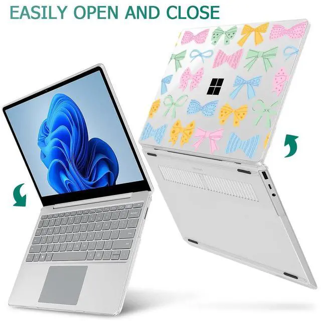 Alt view image 5 of 5 - Lepeoac Compatible with 12.4 inch Microsoft Surface Laptop Go 3 Go 2 Go 1 Models: 1943 20132023 2022 2020 Release, Plastic Hard Shell Case with Keyboard Cover & Screen Protector, Colorful Bow