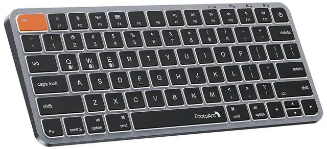 Main image of ProtoArc Backlit Compact Wireless Keyboard for Mac, K90-A Bluetooth Keyboard, Multi-Device, Low Profile, Fluid Quiet Typing, Rechargeable, Compatible with MacBook Pro/Air, iPad - Space Gray