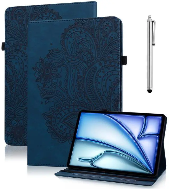 Main image of VODEFOX for Amazon Kindle Fire Max 11 Case (13th Generation, 2023 Release) 11" - PU Leather Folio Embossed Peacock Flower Cover for Fire 11 Tablet - Blue