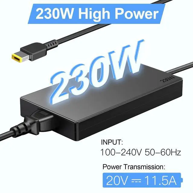 Alt view image 2 of 5 - 230W Laptop AC Charger Compatible with Lenovo Legion 5 7 5P C7 S7 Y910 Y920 Y540 Y545 Y740 Y730 Y900 Y7000, Compatible with Thinkpad P1 P73 P53 P72 P70 P51 P71 P16 230W Laptop Power Adapter Supply
