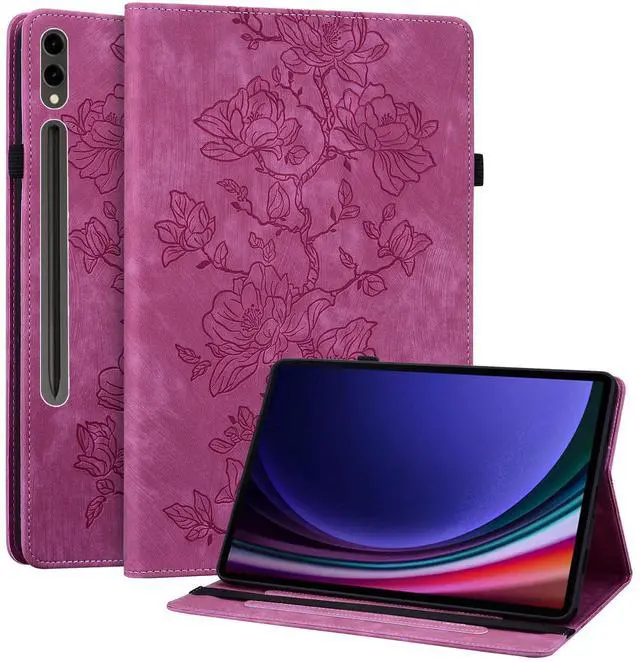 Main image of YHDXUYS Case for Samsung Galaxy Tab S10 Plus 2024/S9 FE Plus 2023/S9 Plus 2023 12.4 Inch, Slim PU Leather Folio Cover with Multi-Angle Stand and Pen Holder, Rose