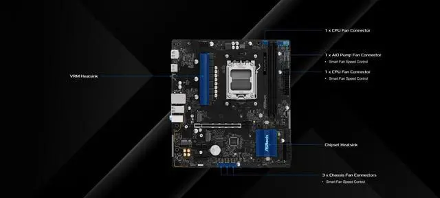 Alt view image 4 of 5 - ASRock A620AM-X Micro-ATX Motherboard AMD AM5 Socket Supports Ryzen 9000/8000/7000 DDR5 8000+ OC PCIe 4.0 2.5G LAN BIOS Flashback