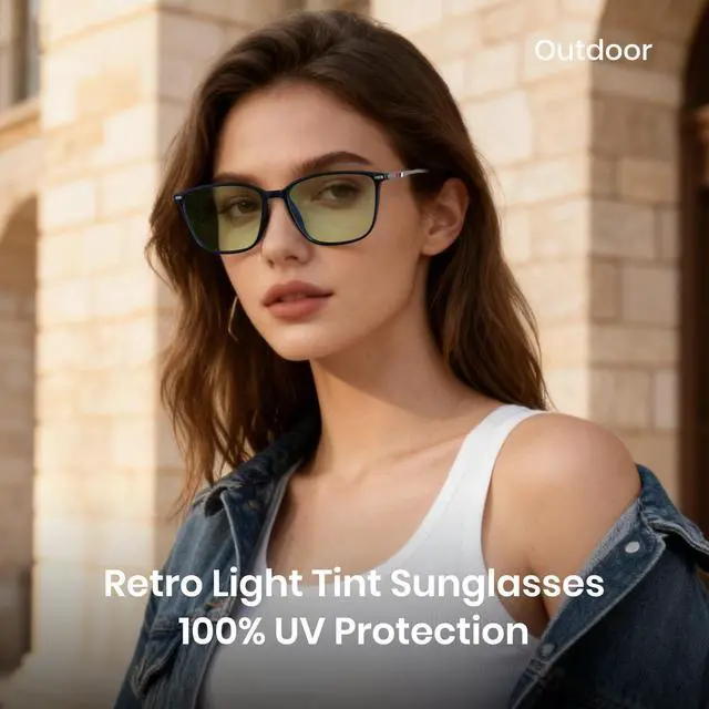 Alt view image 3 of 5 - Cyxus Blue Light Blocking Glasses Men Women Driving Gaming Computer Rectangle TR90 frame Anti Eyestrain UV400 8208