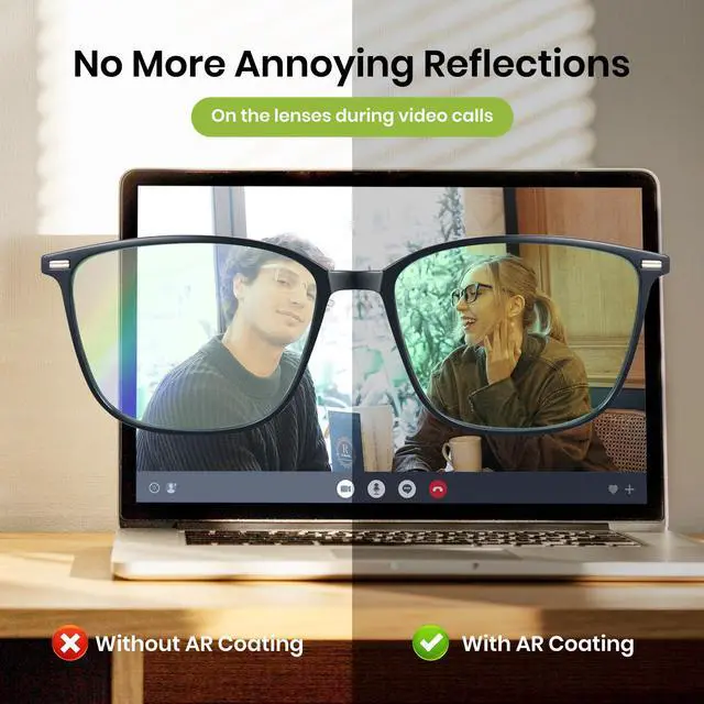 Alt view image 4 of 5 - Cyxus Blue Light Blocking Glasses Men Women Driving Gaming Computer Rectangle TR90 frame Anti Eyestrain UV400 8208