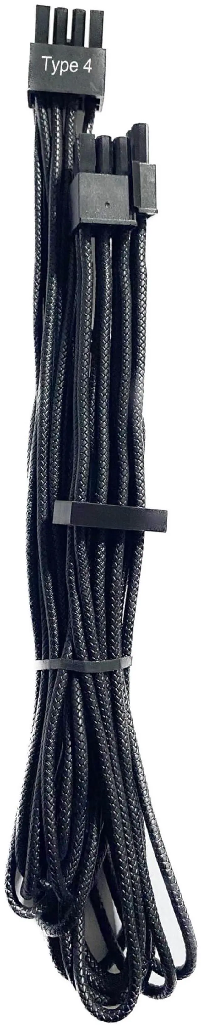 Alt view image 2 of 5 - Thsion 2Pack Individually 8-pin (6+2 Split) PCIe Cables (Single Connector) Type 4 Gen 4 Compatibility for Corsair PSUs  Black