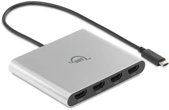 Main image of OWC USB-C Quad HDMI 4K Display Adapter with DisplayLink for Apple Silicon M1/M2/M3/M4 or Any Mac or PC with USB-C or Thunderbolt