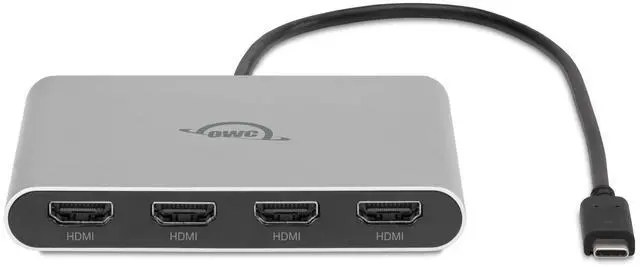 Alt view image 3 of 5 - OWC USB-C Quad HDMI 4K Display Adapter with DisplayLink for Apple Silicon M1/M2/M3/M4 or Any Mac or PC with USB-C or Thunderbolt