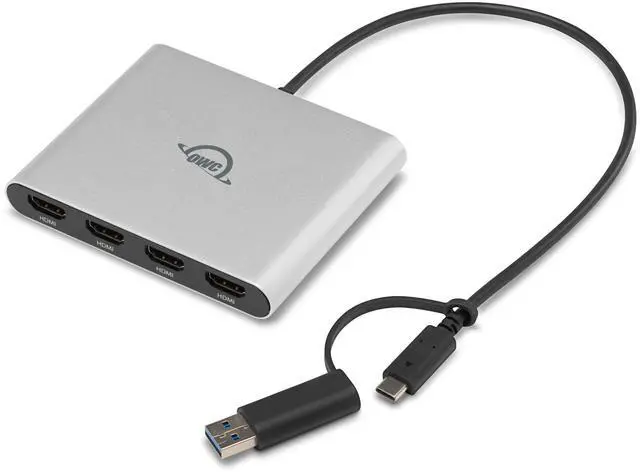 Alt view image 2 of 5 - OWC USB-C Quad HDMI 4K Display Adapter with DisplayLink for Apple Silicon M1/M2/M3/M4 or Any Mac or PC with USB-C or Thunderbolt