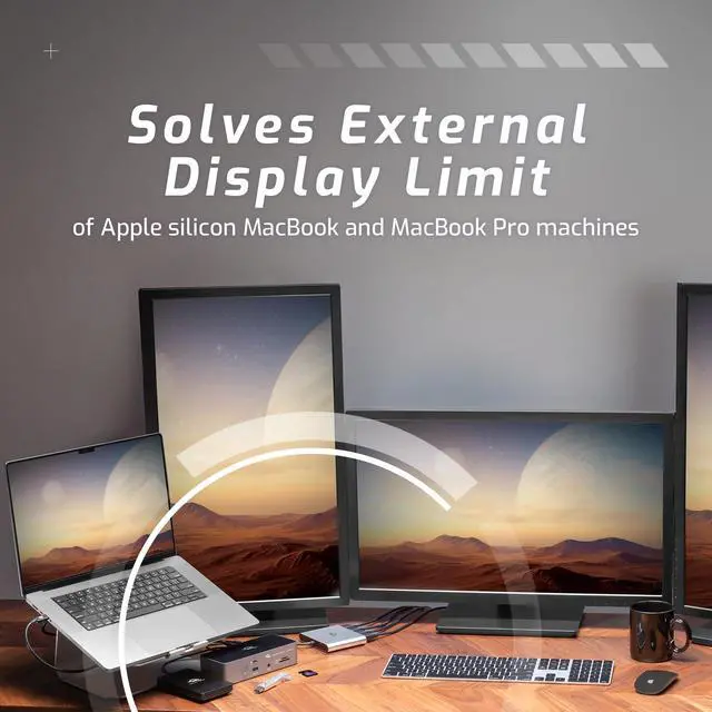 Alt view image 5 of 5 - OWC USB-C Quad HDMI 4K Display Adapter with DisplayLink for Apple Silicon M1/M2/M3/M4 or Any Mac or PC with USB-C or Thunderbolt