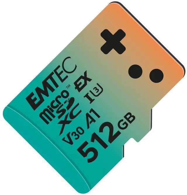 Alt view image 2 of 5 - EMTEC Express Gaming microSD, microSD Express 7.1 PCIe NVMe, Up to 880MB/s Read, 700MB/s Write, SSD-Level Speed for Nintendo Switch 2, Consoles, 4K UHD (Teal, 512, GB)