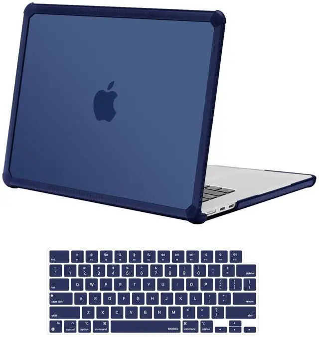 Main image of MOSISO Compatible with MacBook Air 15 inch Case 2025 2024 2023 Release M4 A3241 M3 A3114 M2 A2941, Anti-Cracking&Anti-Fingerprint Heavy Duty Hard Shell with TPU Bumper&Keyboard Cover, Navy Blue