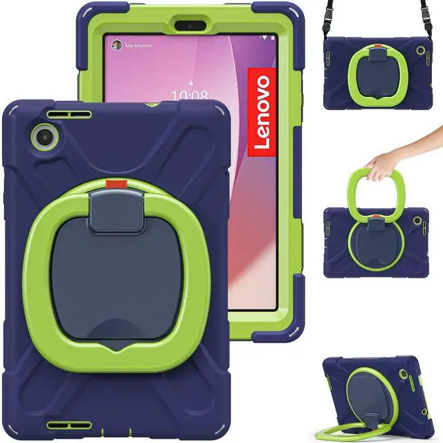 Main image of GooodiDEAR Case for Lenovo Tab M8 Gen 4 2023, Heavy Duty Shockproof Cover for M8 4th Gen Tablet, 360° Rotating Hand Strap, Foldable Stand, Anti-Slip Handle, Adjustable Shoulder Strap, Pen Holder, Navy