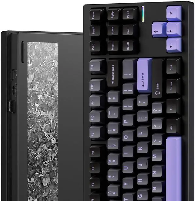 Alt view image 2 of 5 - MCHOSE GX87 Ultra Wireless Mechanical Keyboard TKL 80% Gaming Keyboard Creamy QMK/VIA CNC Aluminum USB-C/BT5.0/2.4Ghz 8000mAh Battery Custom Hot Swappable RGB Backlit for Windows/Mac/PC Purple&Black
