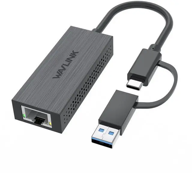Main image of USB C to Ethernet Adapter, WAVLINK 2.5G USB LAN Adapter, Compatible with Laptop, PC with Windows 7/8/10, XP, Vista, Mac OS 10.6 or Later