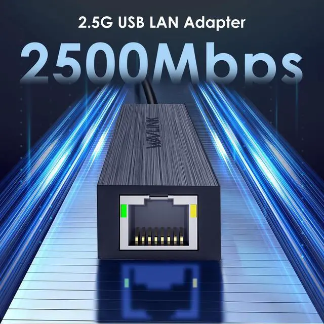 Alt view image 2 of 5 - USB C to Ethernet Adapter, WAVLINK 2.5G USB LAN Adapter, Compatible with Laptop, PC with Windows 7/8/10, XP, Vista, Mac OS 10.6 or Later