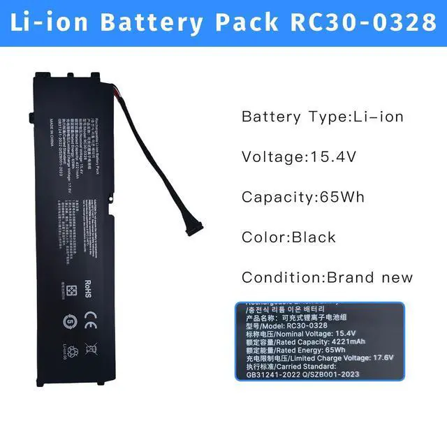 Alt view image 2 of 5 - NBULBL RC30-0328 Laptop Battery Replacement for Razer Blade 15 Base 2020/2021 RZ09-0328X RZ09-03289 RZ09-03287 RZ09-03286 RZ09-0369 RZ09-03287E22 RZ09-0328 [15.4 65Wh]