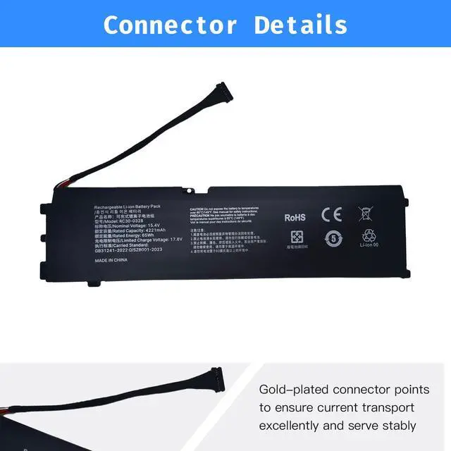 Alt view image 3 of 5 - NBULBL RC30-0328 Laptop Battery Replacement for Razer Blade 15 Base 2020/2021 RZ09-0328X RZ09-03289 RZ09-03287 RZ09-03286 RZ09-0369 RZ09-03287E22 RZ09-0328 [15.4 65Wh]