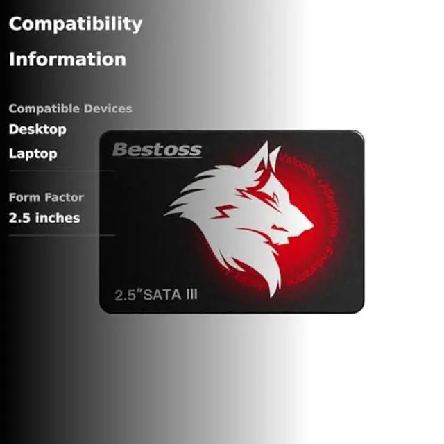 Alt view image 3 of 5 - Bestoss SSD 1TB 2.5 Inch Internal Hard Drive for Pc or Laptop, SATA III 6Gb/s Internal State Drive, Up to 550MB/s, Computer Storage Upgrade for Office, Students, Home Entertainment
