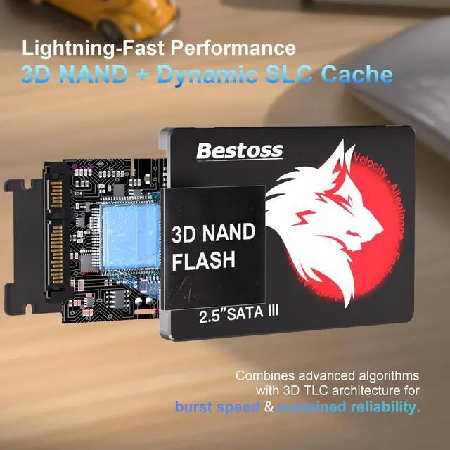 Alt view image 2 of 5 - Bestoss SSD 1TB 2.5 Inch Internal Hard Drive for Pc or Laptop, SATA III 6Gb/s Internal State Drive, Up to 550MB/s, Computer Storage Upgrade for Office, Students, Home Entertainment