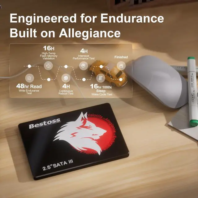 Alt view image 5 of 5 - Bestoss SSD 1TB 2.5 Inch Internal Hard Drive for Pc or Laptop, SATA III 6Gb/s Internal State Drive, Up to 550MB/s, Computer Storage Upgrade for Office, Students, Home Entertainment